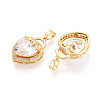 Brass Micro Pave Cubic Zirconia Pendants KK-N272-04G-2