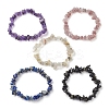 12 Constellation Natural Mixed Gemstone Chip Beaded Stretch Bracelets Sets for Women Men BJEW-JB10264-03-3