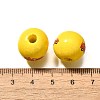 Valentine's Day Element Printed Wood Beads WOOD-R002-01-25-3