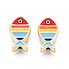 Light Gold Tone Alloy Enamel Beads FIND-N011-13KCG-01-1