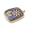 304 Stainless Steel Epoxy Resin with Natural Shell and Sequins Inside Pendants STAS-L026-17G-P04-2