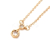 Brass Pave Clear Cubic Zirconia Cable Chain Hexagon Pendant Necklaces for Women LS-NJEW-U006-02C-KCG-1