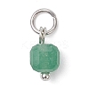 100Pcs 10 Styles Natural Stone Faceted Cube Charms PALLOY-JF04520-01-3