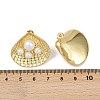 Brass Shell Shape Stud Earrings EJEW-S277-06G-5