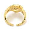 Rack Plating Brass Micro Pave Cubic Zirconia Heart Open Cuff Ring for Women RJEW-C082-09G-3