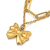 304 Stainless Steel Bowknot Pendant Necklaces NJEW-L182-001G-06-6