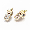 Brass Micro Pave Clear Cubic Zirconia Charms KK-S356-172G-NF-1