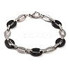 201 Stainless Steel Coffee Bean Chain Bracelets BJEW-B078-67EBP-1