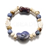 Handmade Porcelain Beads & Synthetic Howlite Beads Stretch Bracelets for Women BJEW-D307-01C-2