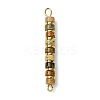 Natural Picture Jasper & Electroplated Synthetic Non-magnetic Hematite Heishi Connector Charms PALLOY-JF03291-08-1