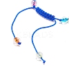Acrylic Evil Eye & Round Lampwork Braided Bead Bracelet for Women BJEW-JB08379-7
