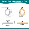 Unicraftale 20Sets 2 Colors 201 Stainless Steel Toggle Clasps STAS-UN0036-06-4
