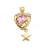 Brass Micro Pave Cubic Zirconia Pendants KK-K401-02D-G-1