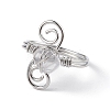 Natural Quartz Crystal Chips with Vortex Finger Ring RJEW-L082-02P-02-3