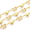 Brass Glass Link Chains CHC-T018-15C-G-1