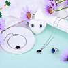 Cubic Zirconia Oval Pendant Necklace & Link Bracelet & Cuff Ring & Stud Earrings SJEW-SZC0001-01C-3