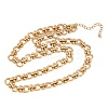 8MM 304 Stainless Steel Twisted Ring Link Chain Necklaces NJEW-Z105-04G-02-4