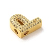 Brass Micro Pave Clear Cubic Zirconia Charms ZIRC-C009-01G-P-2
