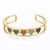 Brass Micro Pave Cubic Zirconia Cuff Bangles BJEW-T018-13G-NF-1