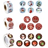 3 Rolls 3 Styles 8 Patterns Christmas Round Dot Self Adhesive Paper Stickers Roll DIY-YW0009-90-1