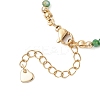 Natural Shell Heart & AB Color Plated Glass Faceted Rondelle Beaded Necklaces NJEW-JN05863-6