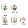 5Pcs 5 Styles Flower Rack Plating Alloy Enamel Pendants ENAM-FP0001-40-4