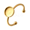 304 Stainless Steel Open Cuff Ring Components STAS-M057-01C-G-1
