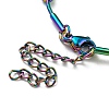 Ion Plating(IP) 304 Stainless Steel Round Snake Chain Bracelet with Oval Beaded BJEW-E088-03RC-4