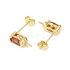 Brass Micro Pave Cubic Zirconia Earring Findings KK-D226-10G-02-3