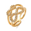 Brass Micro Pave Cubic Zirconia Adjustable Cuff Rings RJEW-C141-01G-4