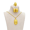 Alloy Pendant Necklaces & Stud Earrings & Rings for Women FS-WG95052-02-1