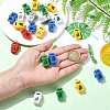 30Pcs Opaque Resin Garbage Can Pendants with Metal Loops RESI-YW0005-14-5