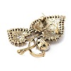 Heart-shape Leaf Zinc Alloy Rhinestones Brooches JEWB-R055-04AG-02-2