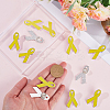 12Pcs October Breast Cancer Pink Awareness Ribbon Enamel Brooches JEWB-GF0001-41A-3