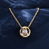 Brass Pave Cubic Zirconia Birth Stone Constellation Pendant Cable Chain Necklaces NJEW-D334-01G-09-2