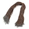 2MM Braided Round Polycotton Cord Necklace Making with Alloy Lobster Claws Clasps and Iron End Chains NJEW-Q031-01E-1