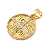 Brass Micro Pave Clear Cubic Zirconia Pendants KK-I360-055G-2