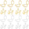 16Pcs 4 Style 201 Stainless Steel Charms STAS-DC0006-17-1