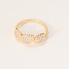 Brass Micro Pave Cubic Zirconia Finger Rings for Women PY9087-7-2
