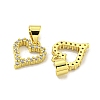 Rack Plating Brass Micro Pave Clear Cubic Zirconia Pendant KK-B091-32G-2