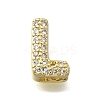 Brass Micro Pave Cubic Zirconia Letter Multi-Strand Links KK-D295-32G-11-4