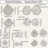 8Pcs 8 Styles Brass & Alloy Hollow Cage Pendants KK-SC0004-30-2
