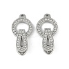 Brass Clear Cubic Zirconia Fold Over Clasps KK-Z078-09P-1