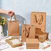 6Pcs 6 Style Rectangle Kraft Paper Bag with Handle CON-BC0002-39-3