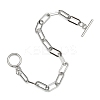 Tarnish Resistant 304 Stainless Steel Paperclip Chain Bracelets BJEW-O186-03P-3