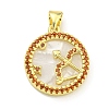 Brass Micro Pave Clear Cubic Zirconia Pendants KK-K354-04G-02-1