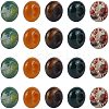 Natural Brecciated Jasper & Yellow Jade & Tiger Eye & Indian Agate & Black Agate(Dyed & Heated) European Beads G-NB0001-42-1