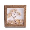 Natural Rose Quartz and Yellow Quartz Chips Tree of Life with Wooden Photo Frame Decorations DJEW-B013-04G-1