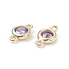 Brass Pave Cubic Zirconia Connector Charms LS-KK-TAC0015-01G-08-2