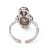 Cubic Zirconia Penguin Open Cuff Ring RJEW-G283-02P-3